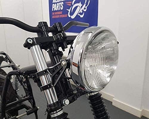 Motorrad 7.7" Chrom Frontscheinwerfer 12V 55W für Cafe Racer & Scrambler - Schale