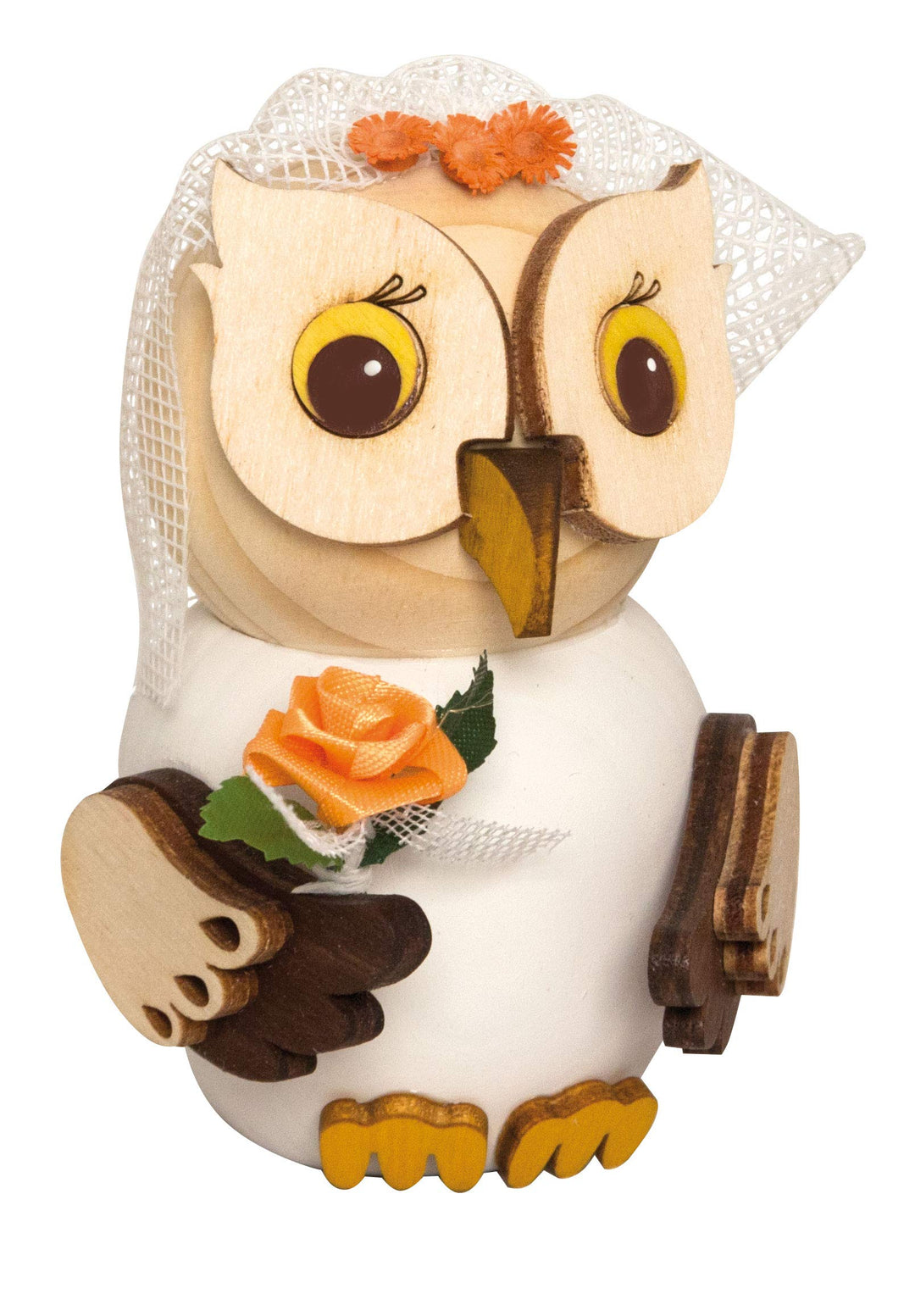 Kuhnert - Dekoration/Holzfigur - Mini Eule Braut - ca. 7cm - Made in Germany, Braut