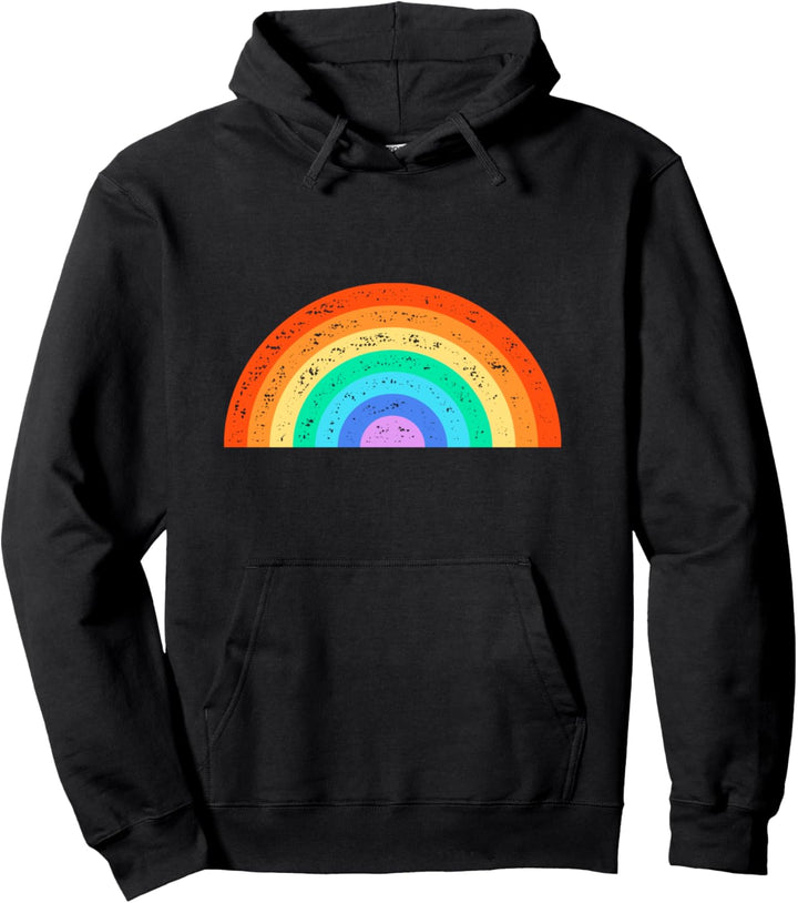 Regenbogen Vintage 70er Jahre Kostüm Hippie Pullover Hoodie