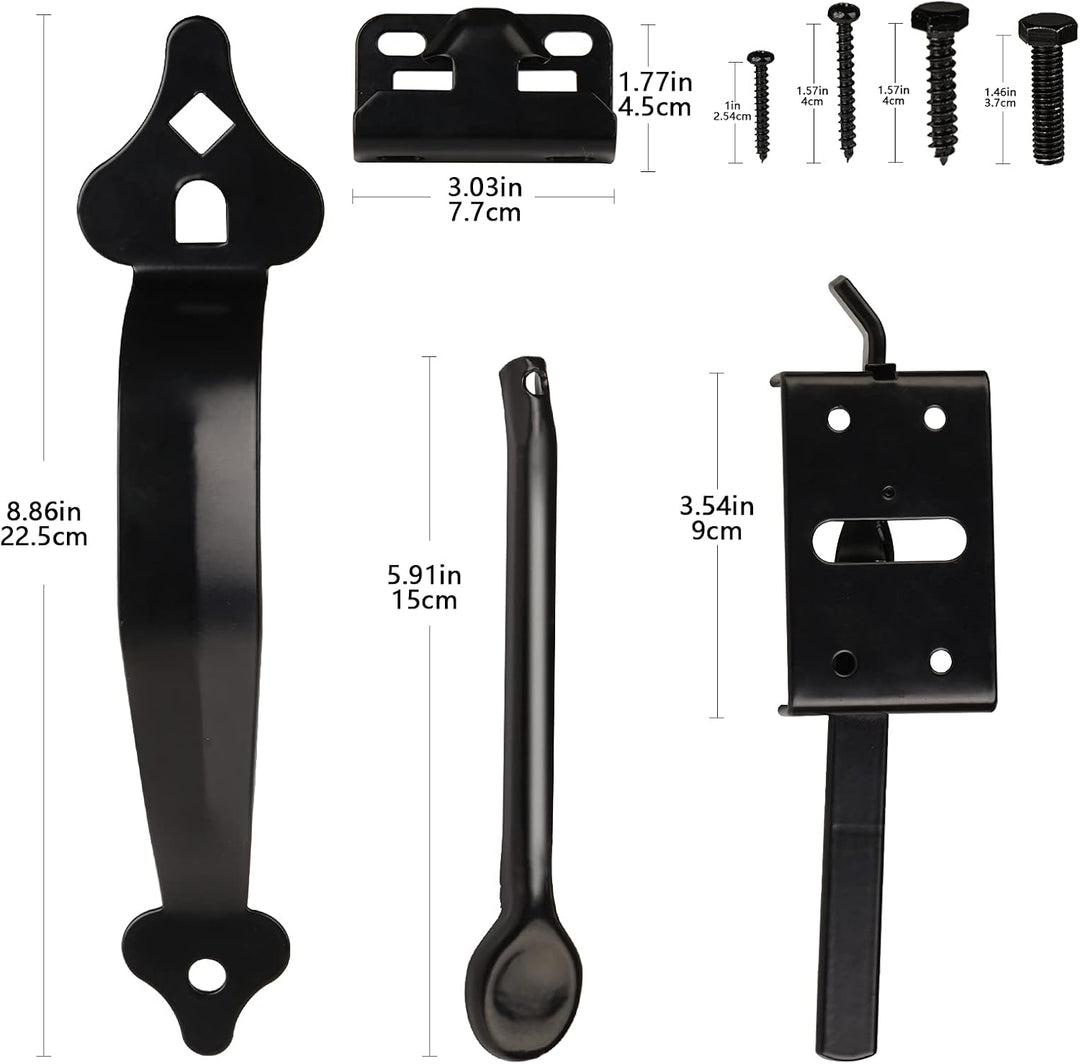 Torriegel, Daumenriegel Hardware, Torriegel für Holzzaun, Schwerlast, selbstsichernde Riegel mit 8 Z