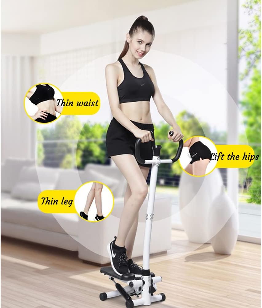 Stepper für Zuhause, Up-Down Swing Stepper mit Power Ropes, Stepper Hometrainer mit LCD Display, Tra