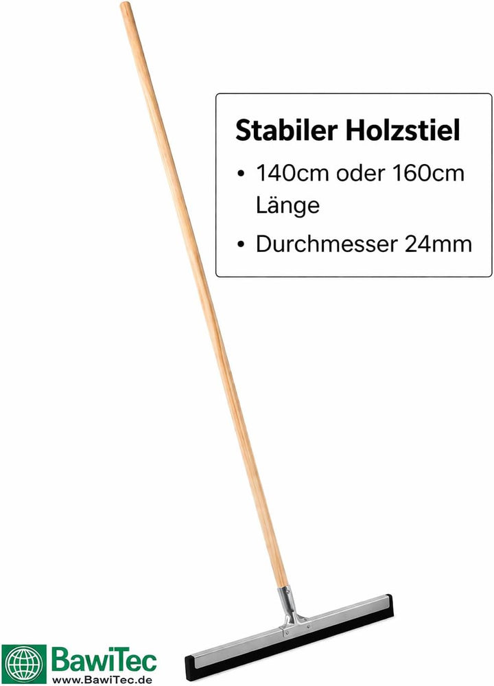 BawiTec Profi Wasserschieber mit Stiel Breite 75cm Stiel 160cm Wasserabzieher Stabil Metall Ausführu