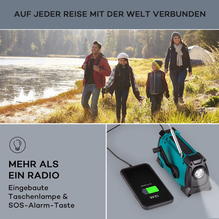 Auna Aufladbares DAB Plus Radio Mit Bluetooth, Batterie, DAB/DAB+/FM, LCD Display, Wecker, Retro-Des