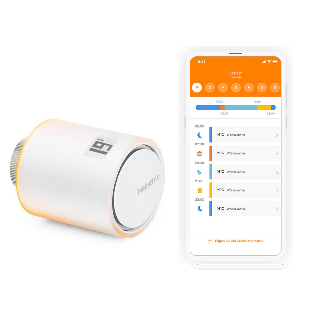 Netatmo Smartes Heizkörperthermostat Starterpaket Wlan, Zusatzmodul, NAV-DE, Heizkörperthermostat