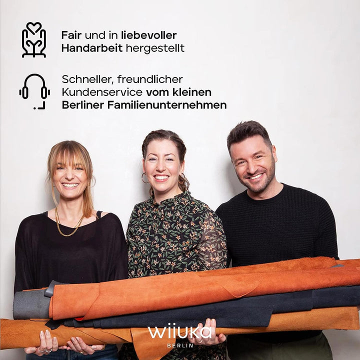 WIIUKA Hülle für Samsung Galaxy A53, Premium Leder, mit Kartenfach, extra Dünn, Handyhülle mit Stand