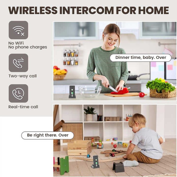 Gegensprechanlage, 2-Wege-Gegensprechanlage, kabelloses Intercom-System für Zuhause, 500M SOS Alarm
