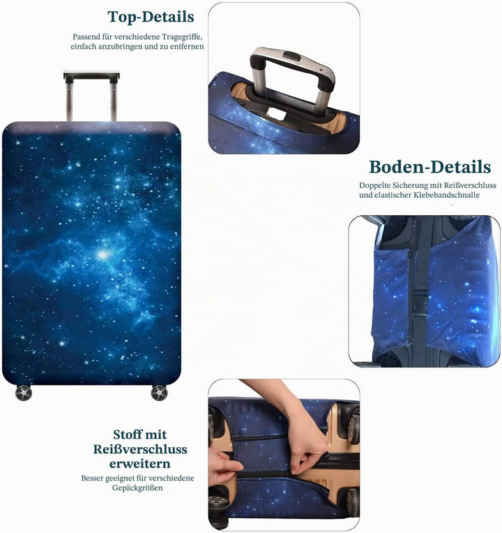 Gepäckabdeckung, waschechter Schutzkoffer-Cover - Reise-elastischer Spandex-Koffer-Protector mit 19