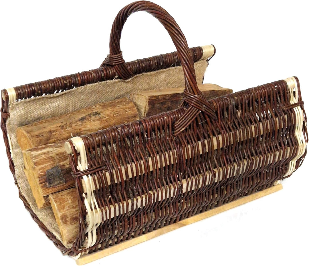 Tigana - Kaminkorb Holzkorb Kaminholzkorb aus Weide mit Jute 60 cm - 90150-60 2F