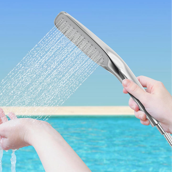 Solardusche 35L Solar Gartendusche mit 360°Regenduschkopf, Wasserhahn und handbrause, Warmes Wasser