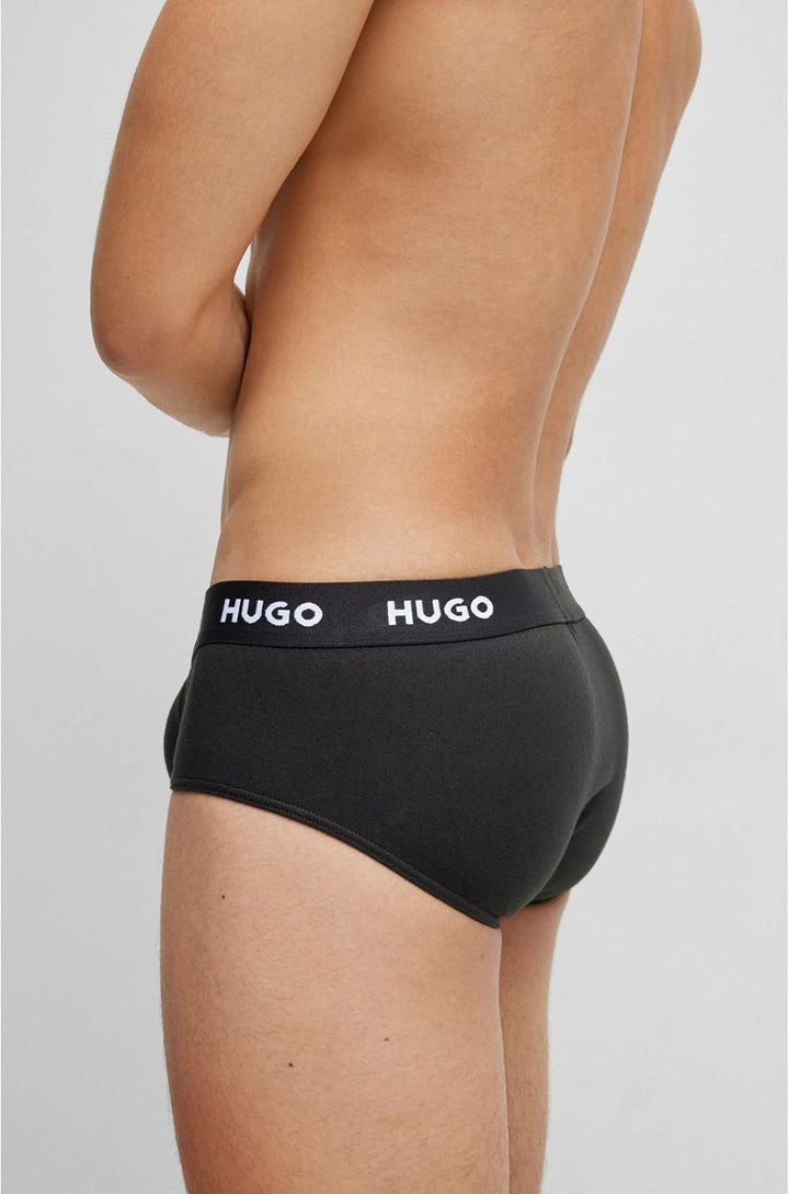 HUGO Herren HIPBRIEF TRIPLETPACK Dreier-Pack Slips aus Stretch-Baumwolle mit Logo am Bund XL New - B