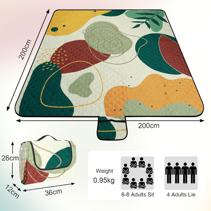 Kinder Picknickdecke Wasserdicht Faltbar, 200x200cm Tragbare Strandmatte Tier Maschine Waschbar, Gro