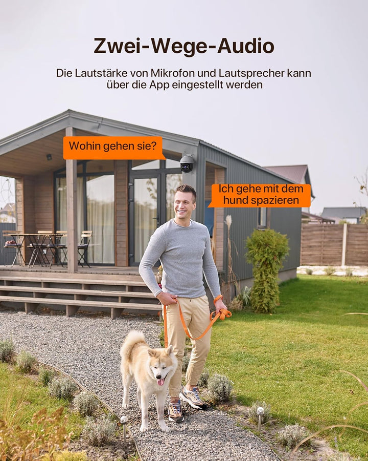 Tenda 3MP Überwachungskamera Aussen WiFi, 2K IP Kamera Outdoor mit Nachtsicht 30M in Farbe, 2-Wege A