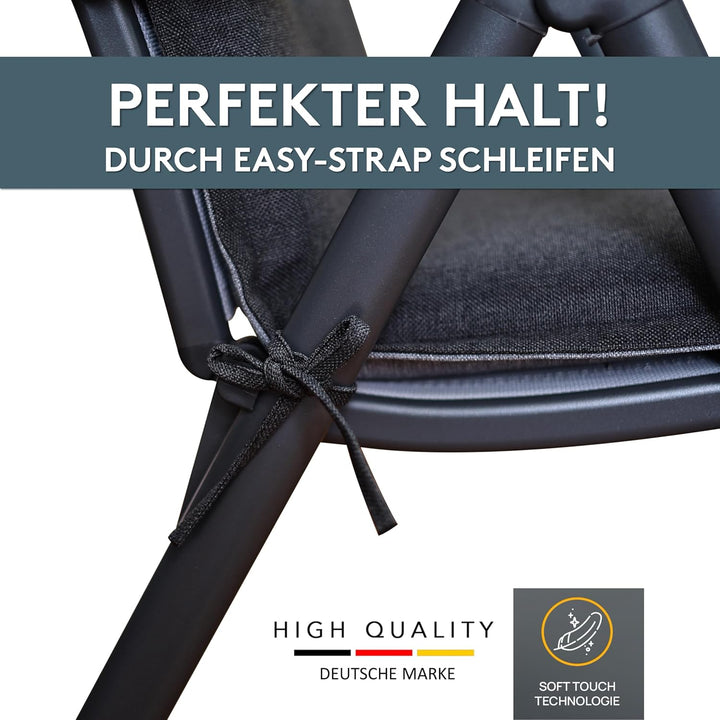 LILENO HOME Sonnenliege Auflage als [1er Set - Rollliege] in Anthrazit - Gartenliegen Auflage perfek