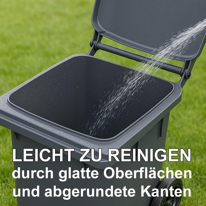 plasteo 240 Liter Gelbe Mülltonne – Robuster Abfallbehälter für Mülltrennung – Wetterfest &amp; Langlebi