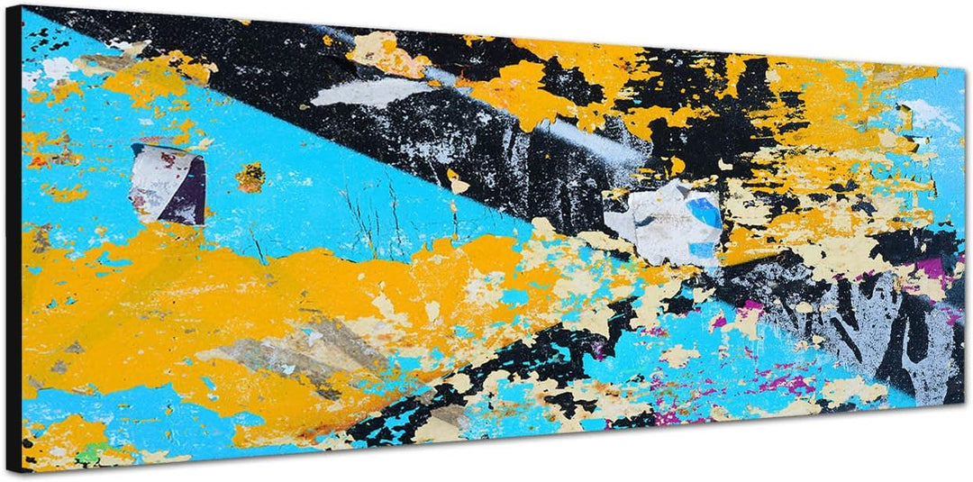 Paul Sinus Art Panoramabild auf Leinwand und Keilrahmen 120x40cm Poster Graffiti abstrakt bunt