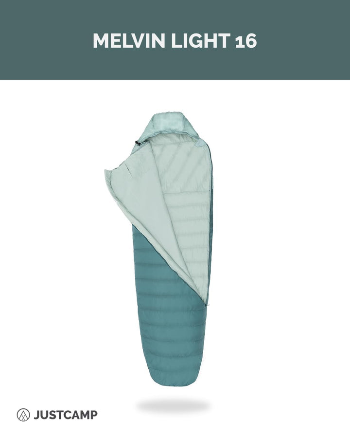 Justcamp Melvin Light Schlafsack - Erwachsene/Kinder (bis 200cm) - 3 Jahreszeiten (9-25 °C) - Sommer