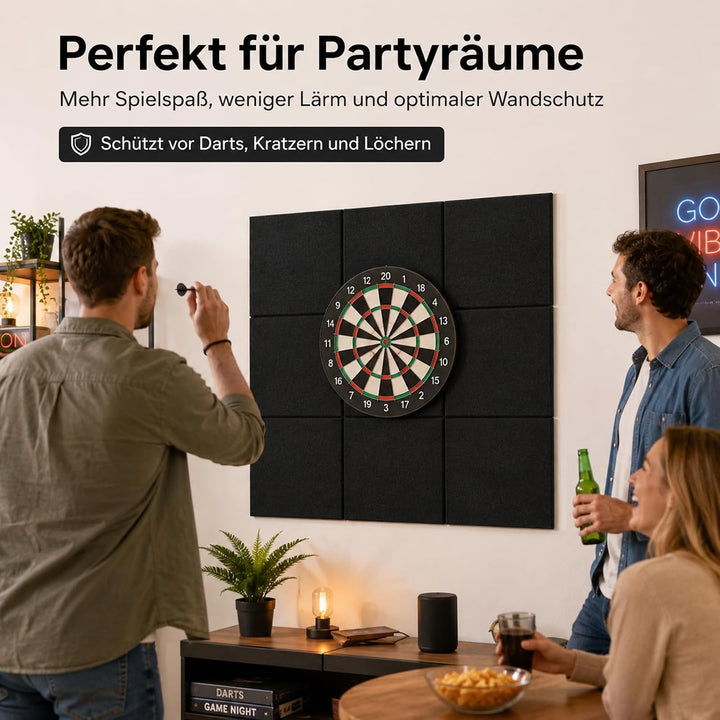 9 Stück Dart Wandschutz, 90 * 90 * 1.2cm Filz Dartboard Wandschutz, Wandumrandung für Dartscheibe, S