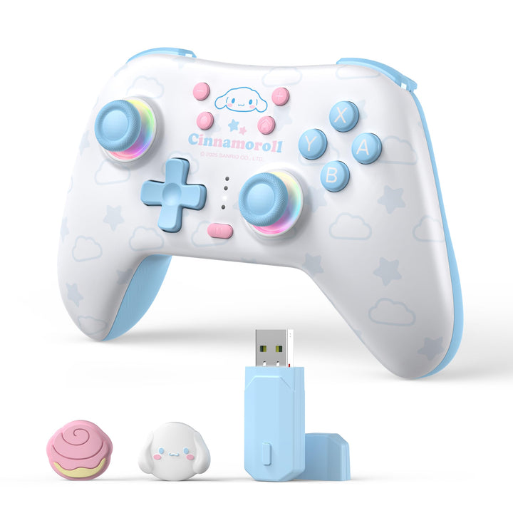 Kuitmor Wireless PC Controller mit RGB, Hall Effekt Joysticks, 1000 Hz Abfragerate, Turbo, Remappabl