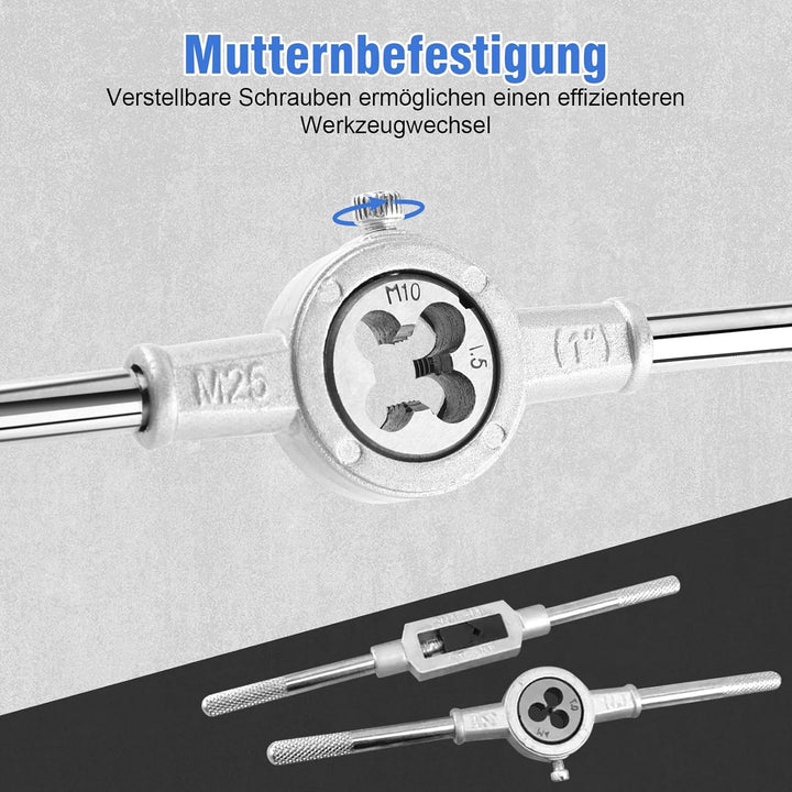 Gewindeschneidsatz 110 TLG, Gewindeschneider set ks tools aus Schnellarbeitsstahl Einschnitt Gewinde