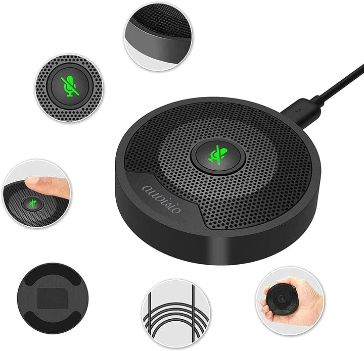 auvisio Konferenzmikro: Omnidirektionales 360°-Kondensator-Konferenzmikrofon, USB C, PC & Mac (USB M