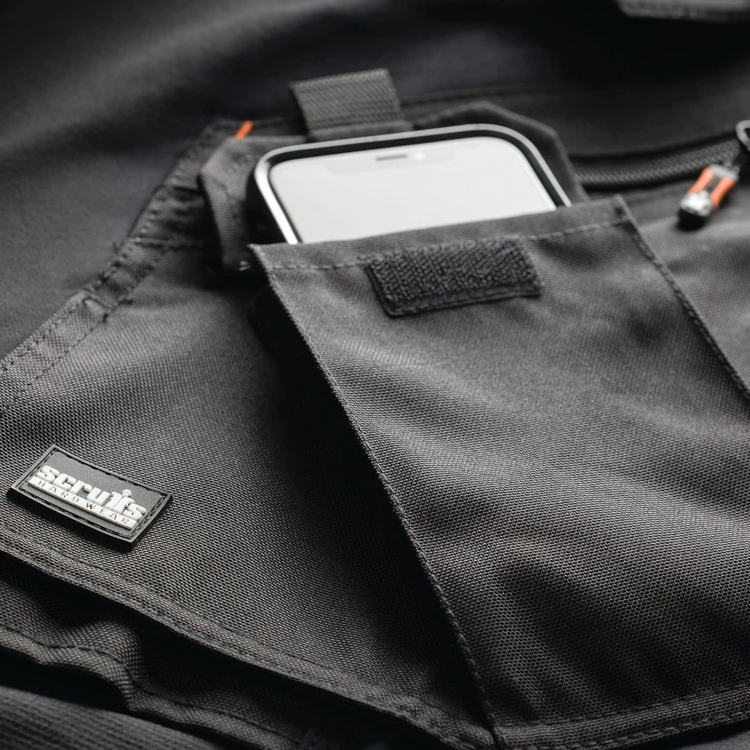 Scruffs Arbeitshose mit Holstertaschen „Pro Flex Plus“ Schwarz 30W Kurz, Schwarz 30W Kurz