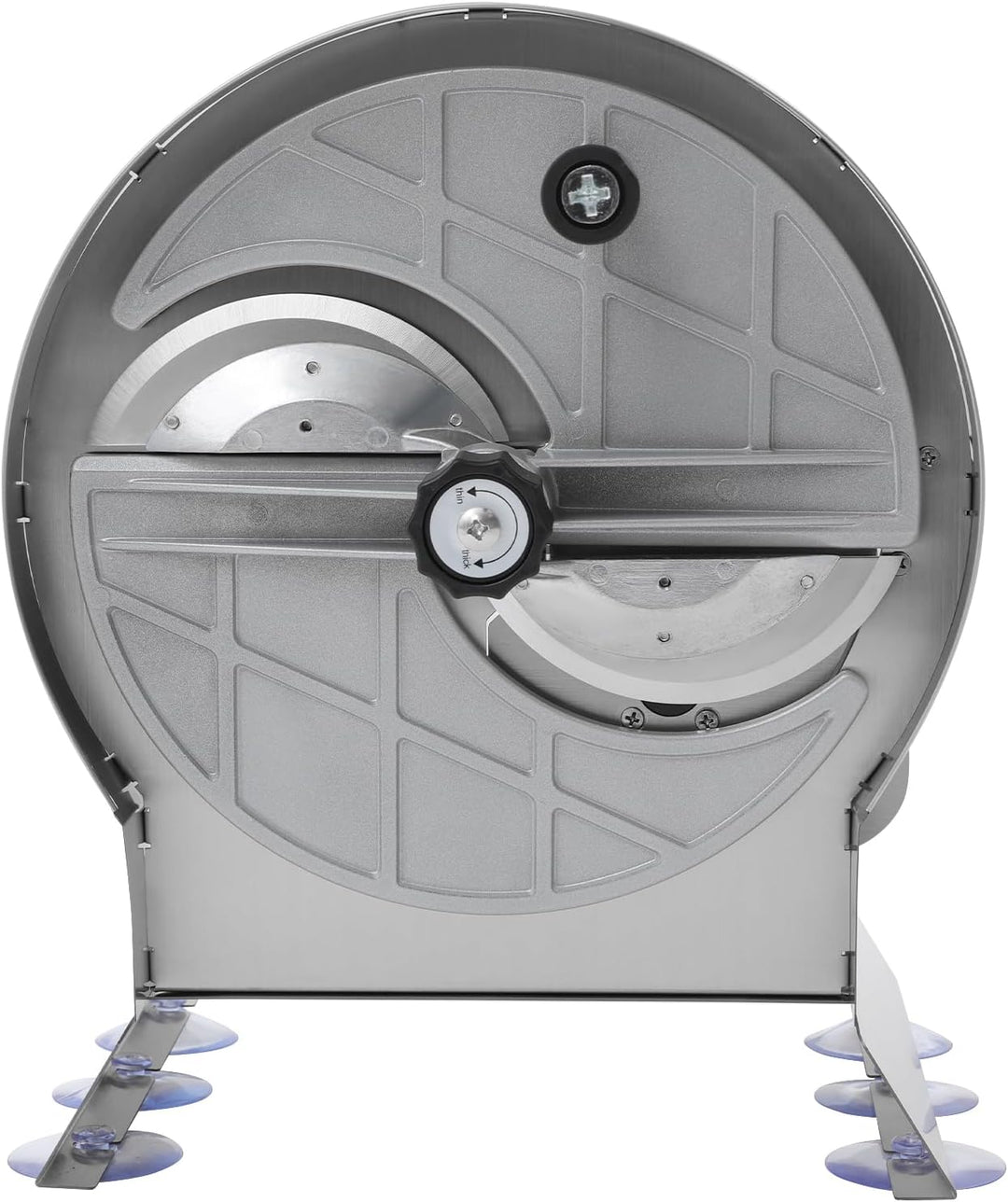 Gemüseschneidemaschine Tischgerät, Manuell Edelstahl-Schneidegerät mit 6 Saugnäpfen Ø 1-10 mm, Schni