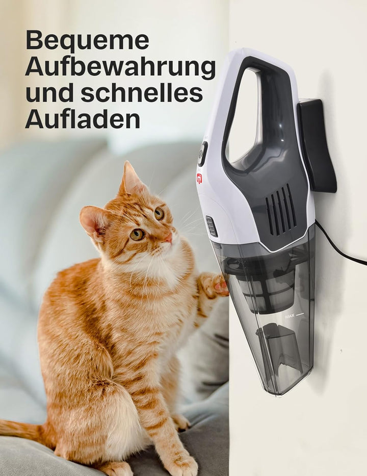 Portutif Handstaubsauger Akku, Starke Saugkraft, Tragbarer Handstaubsauger Kabellos, mit Waschbar HE