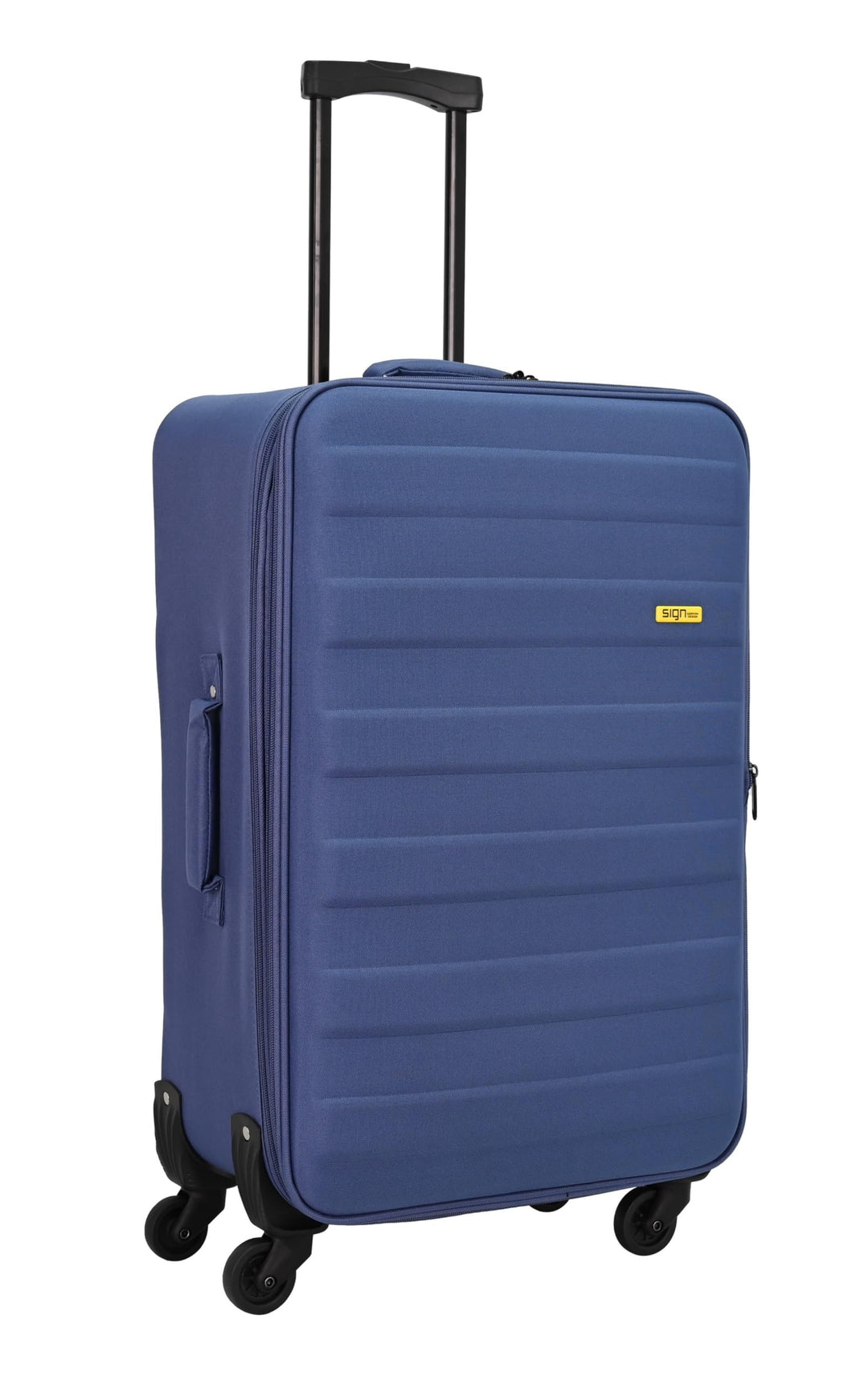 SIGN Stoffkoffer Reisekoffer Trolley (Handgepäck-Mittel-Gross-Set) + 5cm Dehnungsfuge (Blau, Mittler