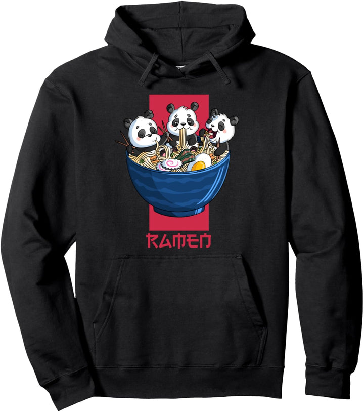 Japanische Nudeln Kawaii Panda Fan Anime Lover Ramen Pullover Hoodie