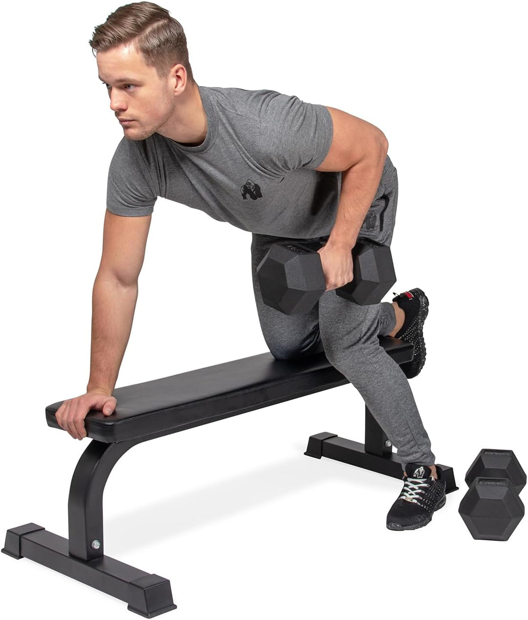 VirtuFit Flache Fitnessbank - Trainingsbank - Schwarz