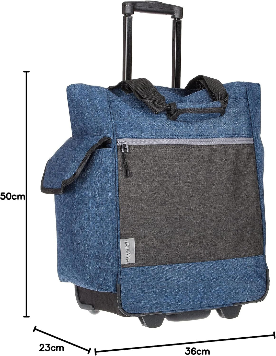 Alessandro Einkaufsroller Shoppingtrolley Einkaufstrolley (12894 Dark Blue), XL