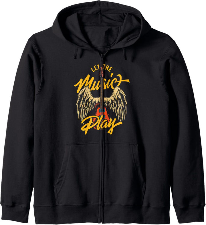 Coole Rockmusik Winged Guitar Vintage Style Kapuzenjacke