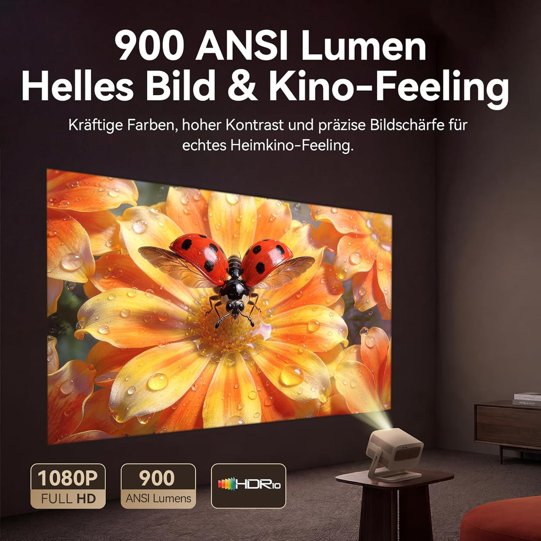WANBO Vali 1 Pro Smart Beamer Heimkino Official Google TV 14/Netflix, 4K Unterstützung, MEMC HDR10,
