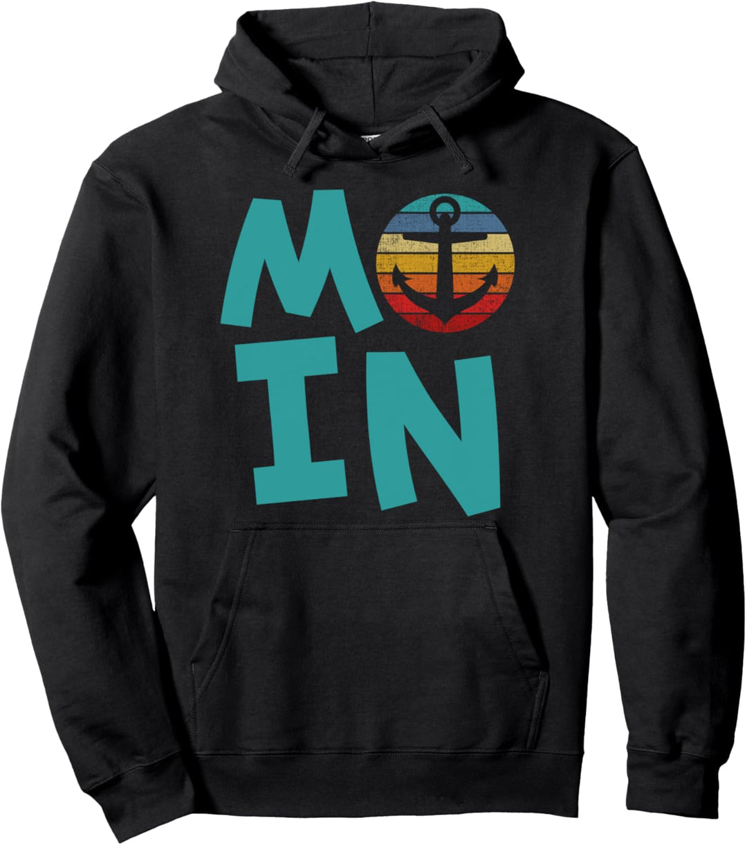 Hafen führt Meer Plattdeutsch - Moin Anker Pullover Hoodie