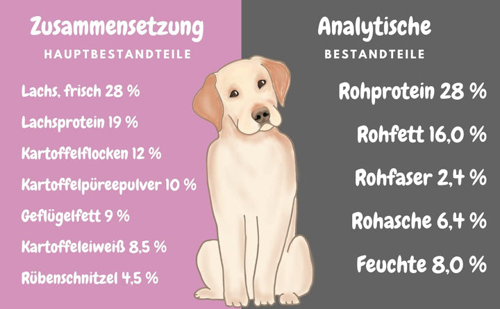 MyPetClub Premium Welpen (1 x 8 kg) Junior Trockenfutter getreidefrei mit Lachs | Hypoallergenes Wel