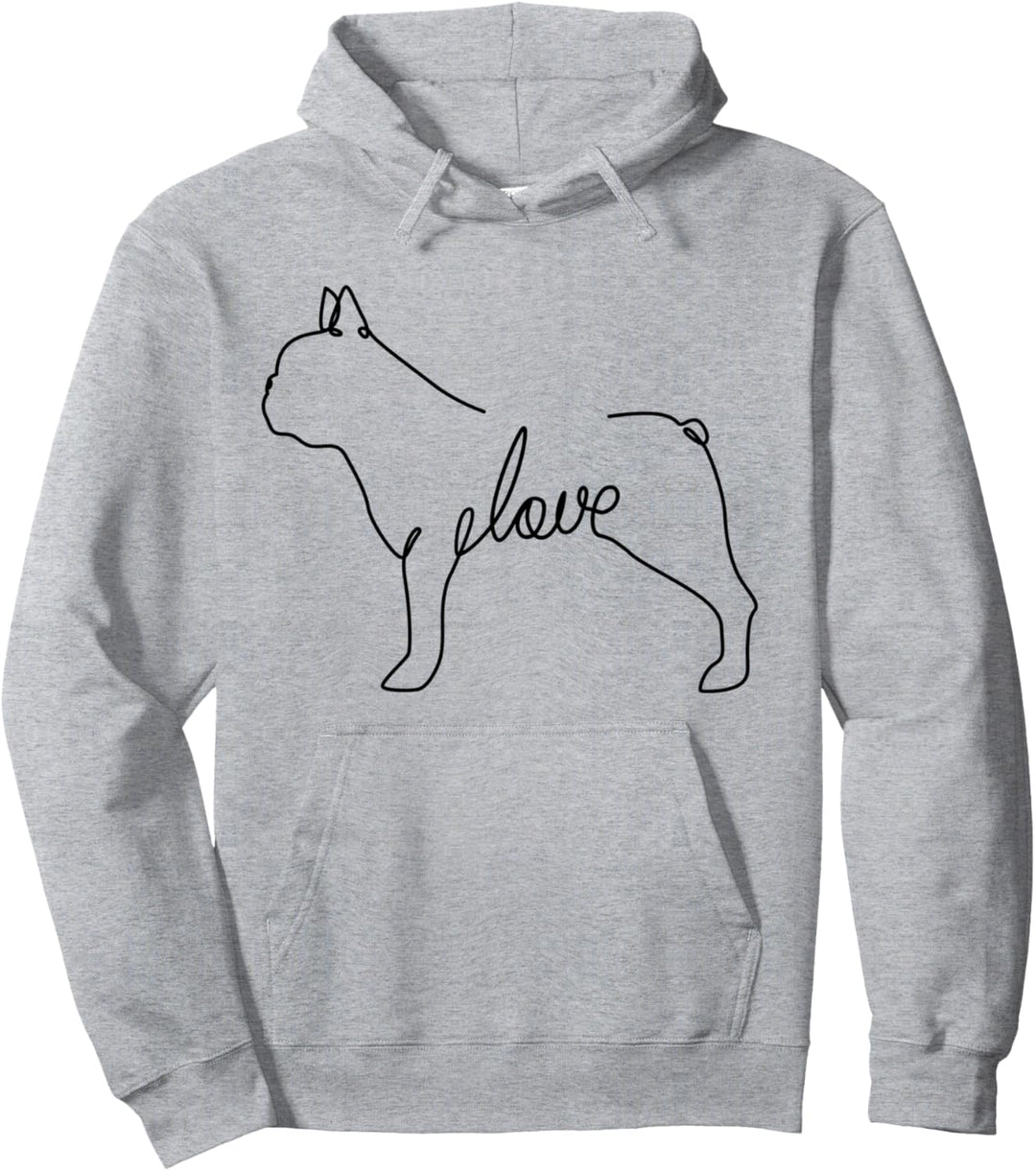 Französische Bulldogge Liebe Frenchie Single Line Frauchen Pullover Hoodie