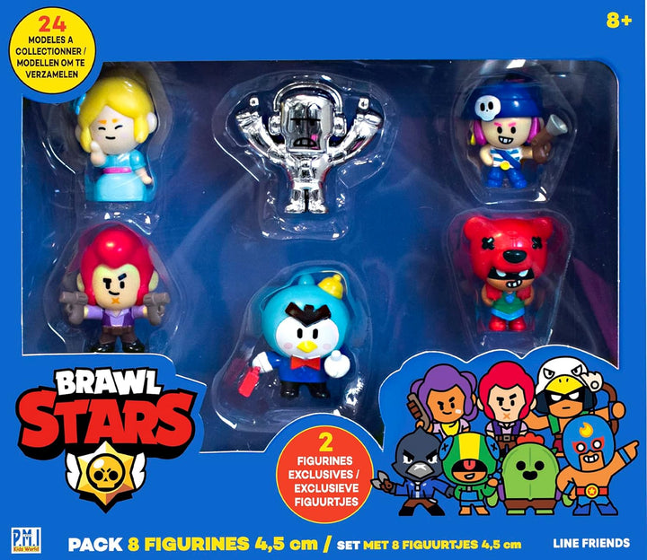 Lansay Brawl Stars – Packung mit 8 Figuren, 4,5 cm, Brawlers Team B, Videospielcharaktere, ab 8 Jahr