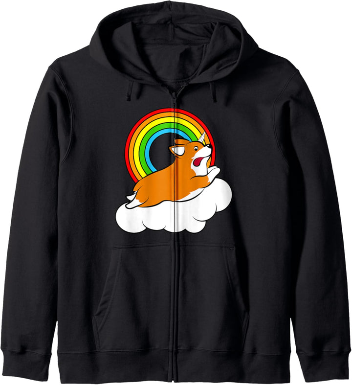 Corgi Unicorn Rainbow Kapuzenjacke
