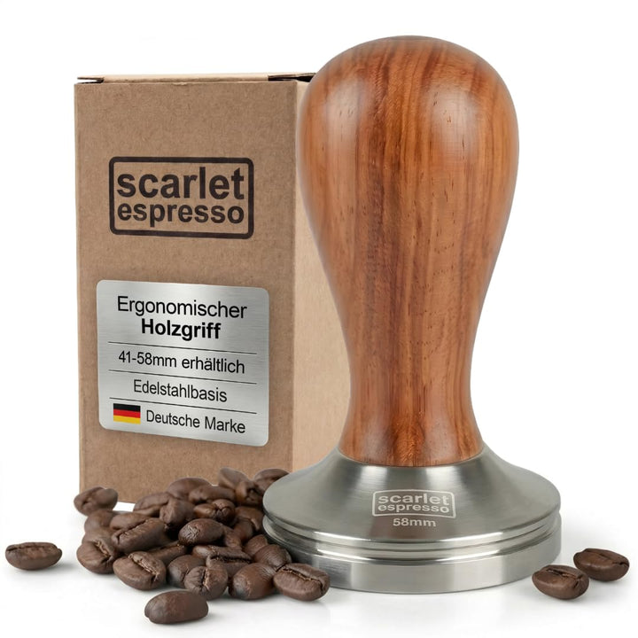 scarlet espresso | Tamper »Classic«, stilvoller Espresso-Stempel mit ergonomischem Griff aus Edelhol