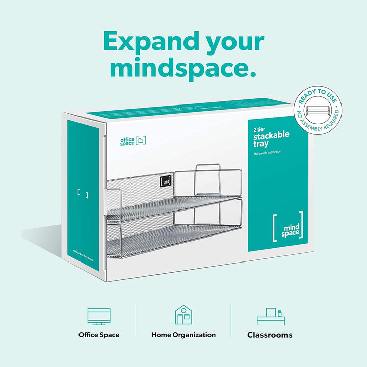 Mindspace 2 Ebenen stapelbar Brief Fach Stifthalter Silber, Silber