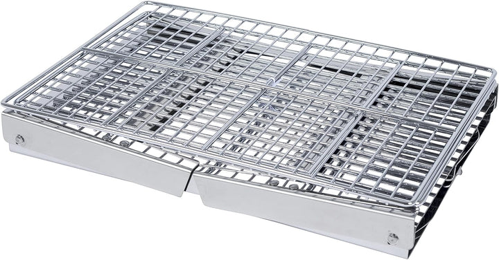 Bo-Camp Compact Deluxe Edelstahl Grill, Silber, 33 x 22,5 x 27,5 cm