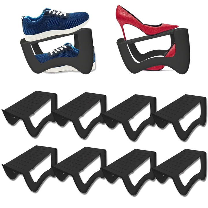 SUBTLETY 10 Stück PP Schuhhalter Set 25x14,5x14cm rutschfest Schuhschlitze Stapelbar Schuhorganizer