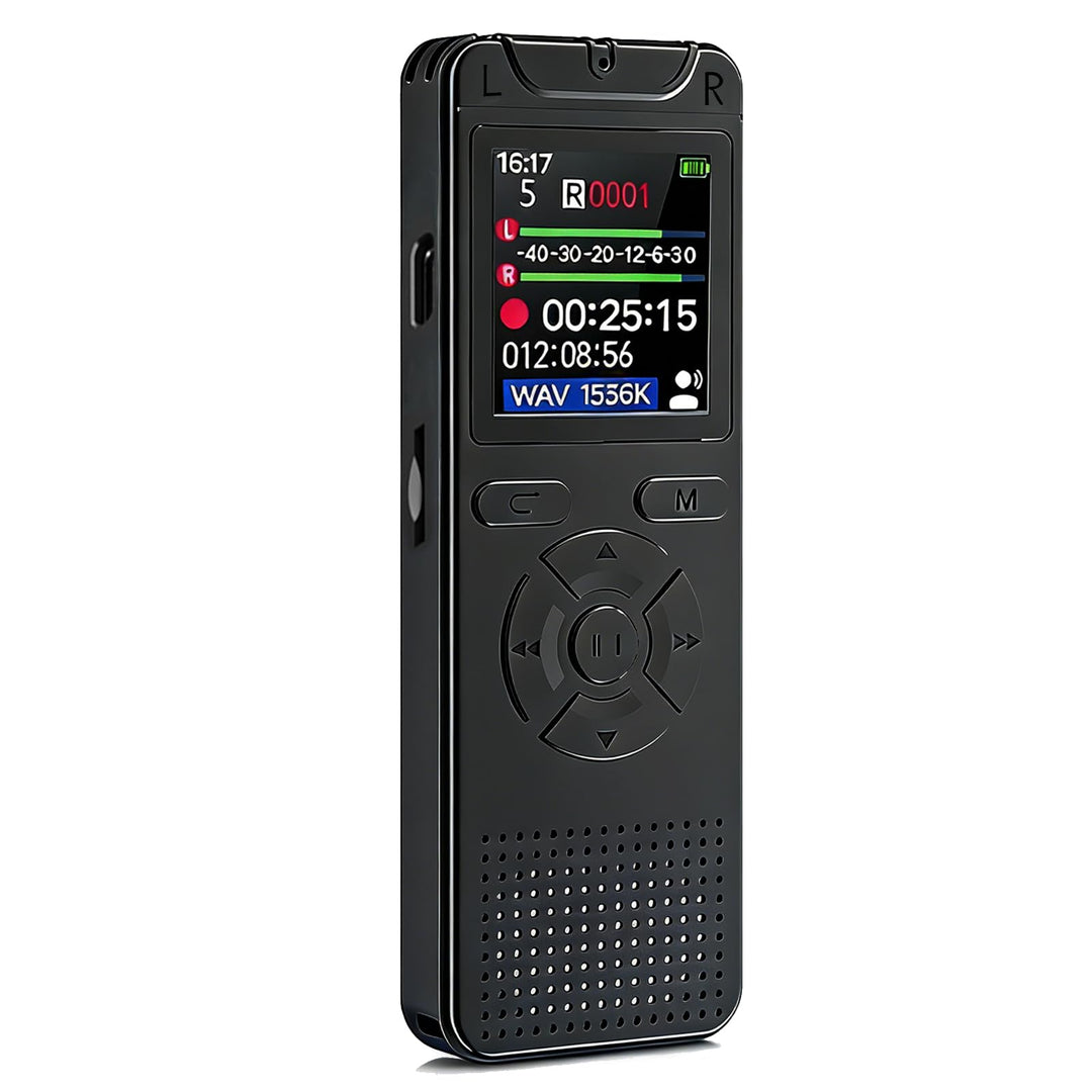 Diktiergerät Aufnahmegerät mit Playback 32GB, 1536Kpbs Stunden Audioaufnahmegerät MP3 Voice Recorder