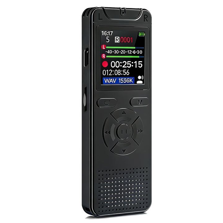 Diktiergerät Aufnahmegerät mit Playback 32GB, 1536Kpbs Stunden Audioaufnahmegerät MP3 Voice Recorder
