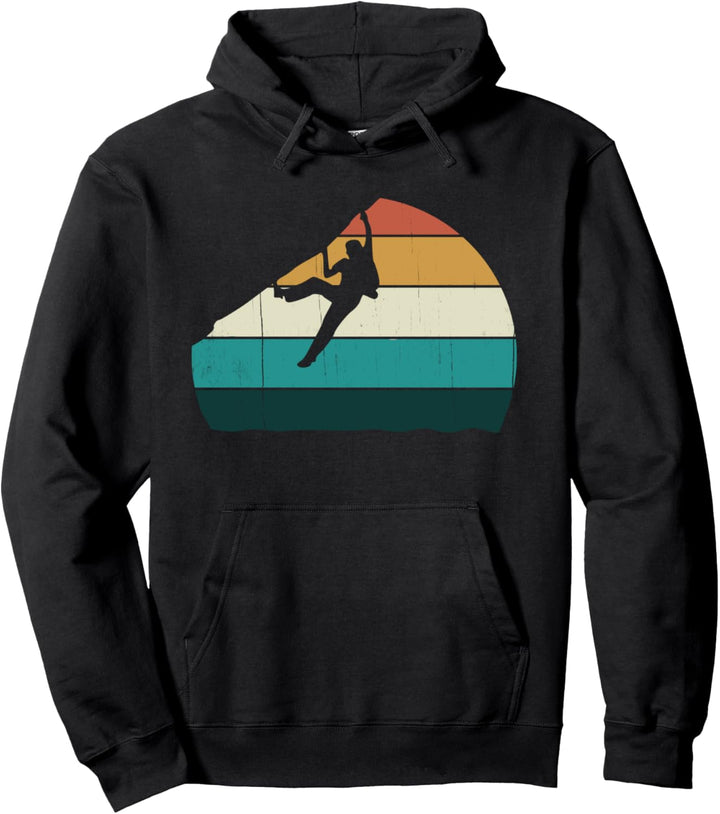 Bouldering - Vintage Sunset Free Climber Scalier Geschenk Pullover Hoodie