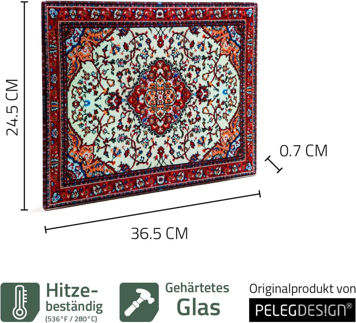PELEG DESIGN - Rugboard Schneidebrett | Servierbrett Glas | Schneidbrett orientalisches Design | Ori