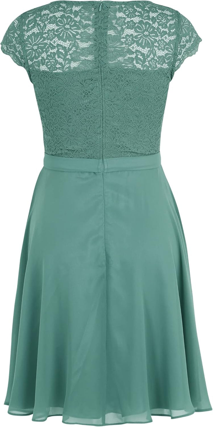 Vera Mont Damen Cocktailkleid mit Spitze 40 Dark Forest, 40 Dark Forest