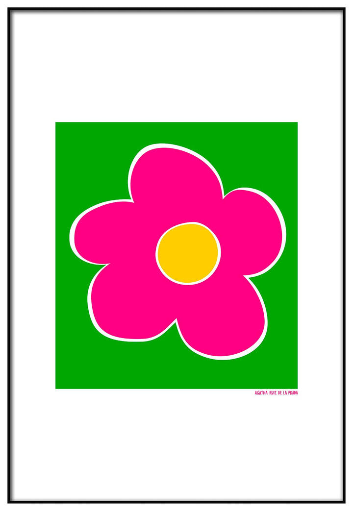 Panorama Agatha Ruiz de la Prada Acrylglas Gerahmt Blumengrüner Hintergrund 50x70cm - Gedruckt auf 3