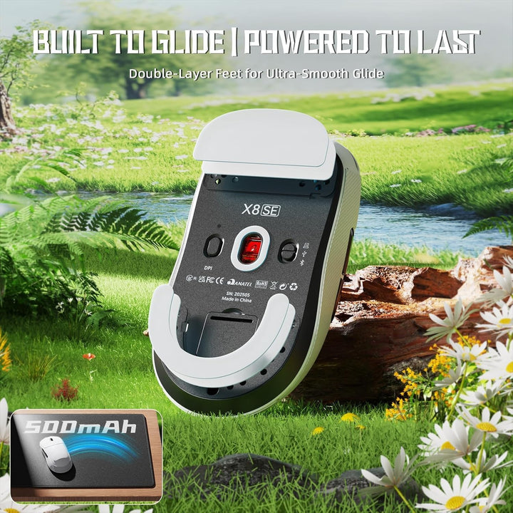 ATTACK SHARK X8 SE Kabellose Gaming-Maus, 55g Ultraleicht, PAW3311 Sensor, BK52820 Chip, 25.000 DPI,