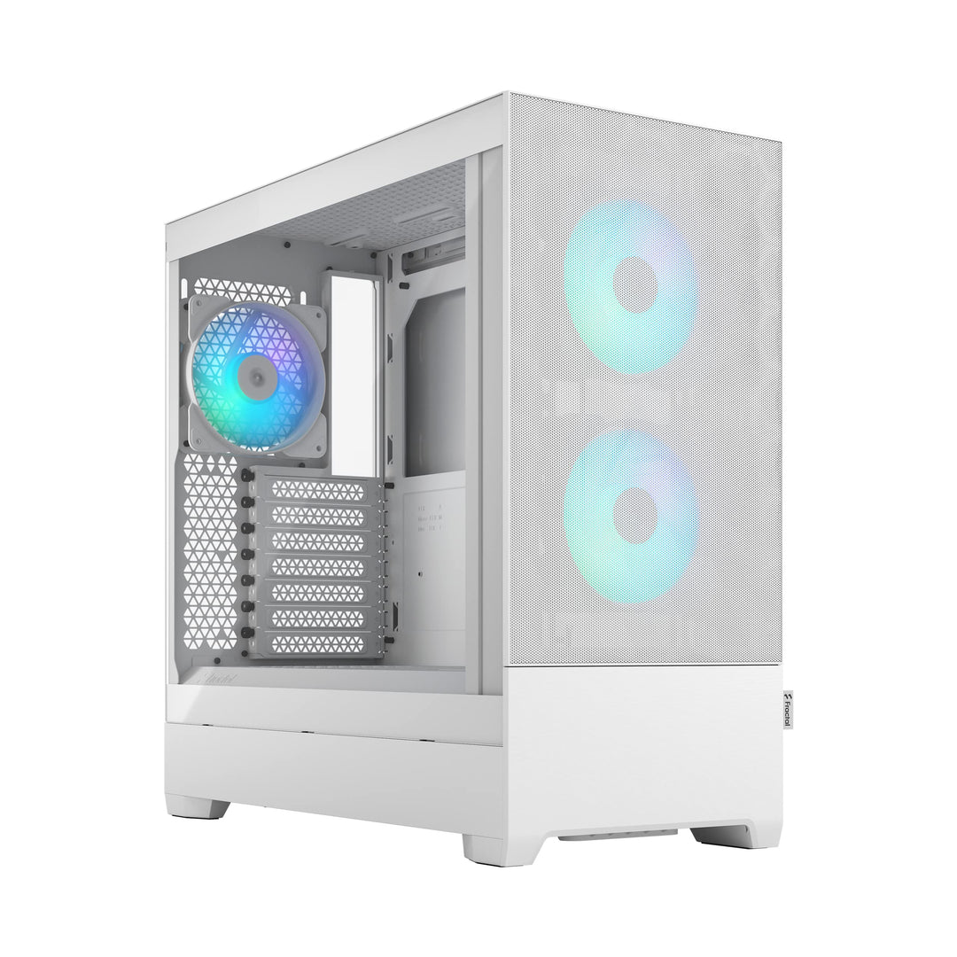 Fractal Design Pop Air RGB White - Tempered Glass Clear Tint - Honeycomb Mesh Front – TG Side Panel
